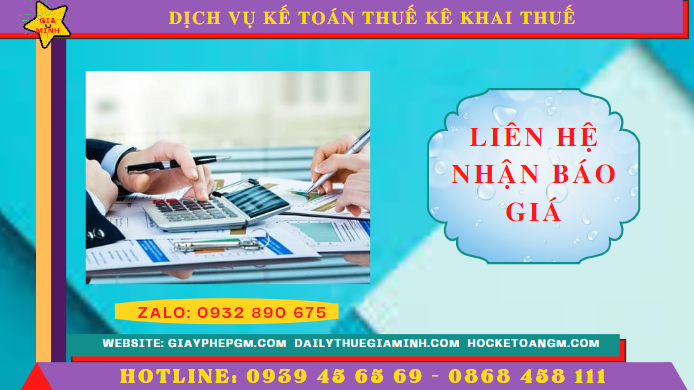 Chi phí dịch vụ kê khai thuế ban đầu tại Bình Định