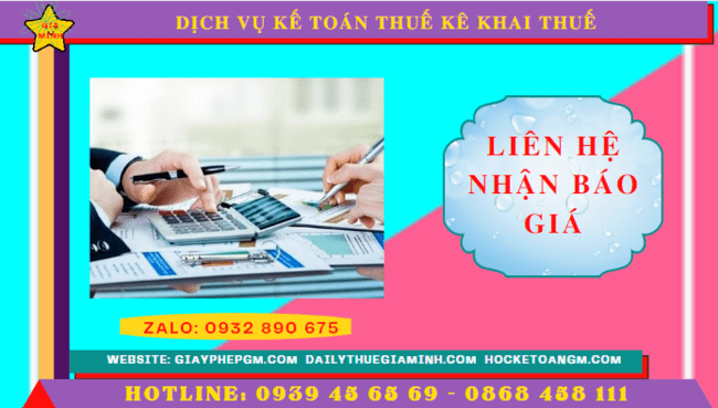 Chi phí dịch vụ kê khai thuế ban đầu tại Bình Phước