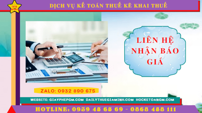 Dịch vụ kế toán thuế kê khai thuế lần đầu tại Cần Thơ 5 Chi phí dịch vụ kê khai thuế ban đầu tại Cần Thơ