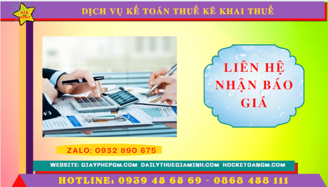 Dịch vụ kế toán thuế kê khai thuế lần đầu tại Đà Nẵng 5 Chi phí dịch vụ kê khai thuế ban đầu tại Đà Nẵng