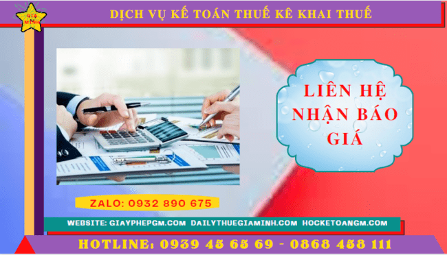 DỊCH VỤ KẾ TOÁN THUẾ KÊ KHAI THUẾ LẦN ĐẦU TẠI ĐỒNG NAI 5 Chi phí dịch vụ kê khai thuế ban đầu tại Đồng Nai