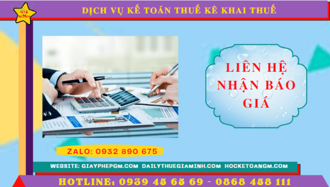 DỊCH VỤ KẾ TOÁN THUẾ KÊ KHAI THUẾ LẦN ĐẦU TẠI ĐỒNG THÁP 5 Chi phí dịch vụ kê khai thuế ban đầu tại Đồng Tháp