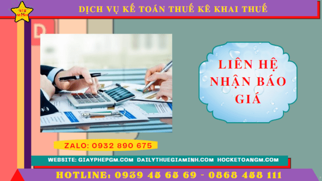Chi phí dịch vụ kê khai thuế ban đầu tại Gia Lai