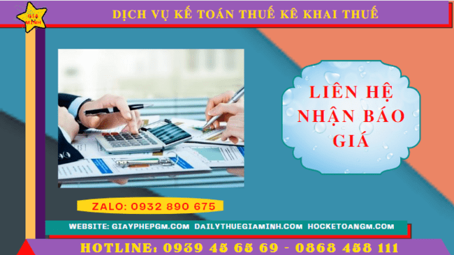 Chi phí dịch vụ kê khai thuế ban đầu tại Hà Nội