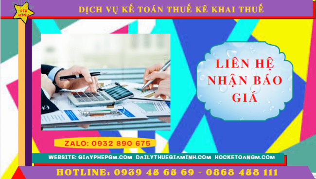 Chi phí dịch vụ kê khai thuế ban đầu tại Hòa Bình