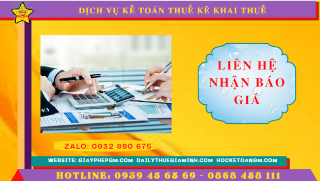 Dịch vụ kế toán thuế kê khai thuế lần đầu tại Khánh Hòa 5 Chi phí dịch vụ kê khai thuế ban đầu tại Khánh Hòa