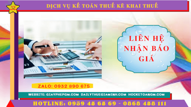 Dịch vụ kế toán thuế kê khai thuế lần đầu tại Ninh Thuận 5 Chi phí dịch vụ kê khai thuế ban đầu tại Ninh Thuận