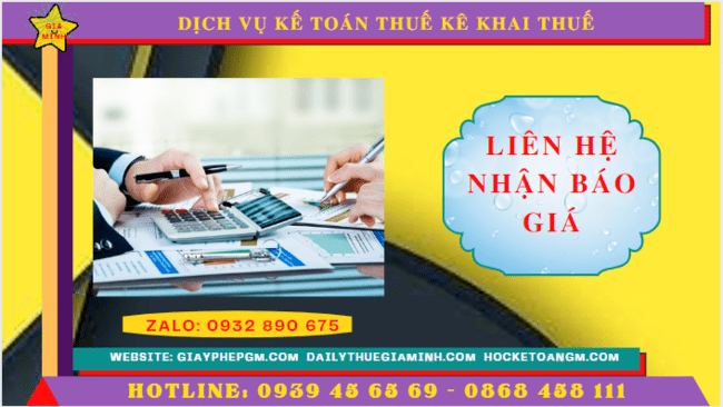 Chi phí dịch vụ kê khai thuế ban đầu tại Phú Thọ