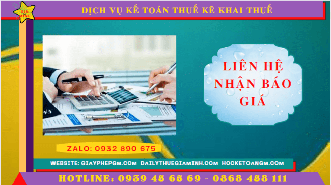Dịch vụ kế toán thuế kê khai thuế lần đầu tại Phú Yên 5 Chi phí dịch vụ kê khai thuế ban đầu tại Phú Yên
