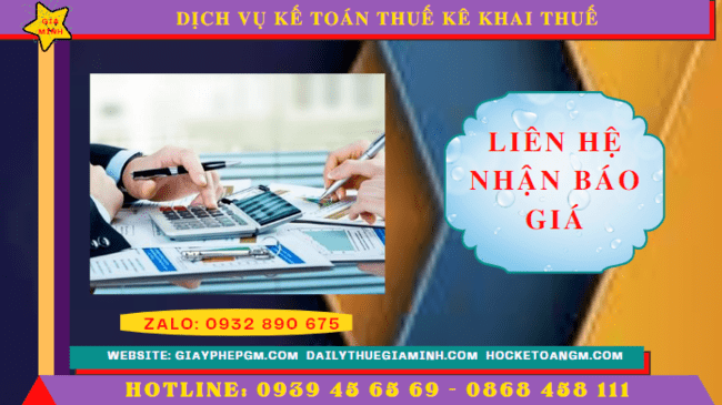 Chi phí dịch vụ kê khai thuế ban đầu tại Tây Ninh