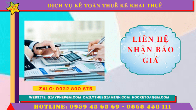 Chi phí dịch vụ kê khai thuế ban đầu tại Thanh Hóa