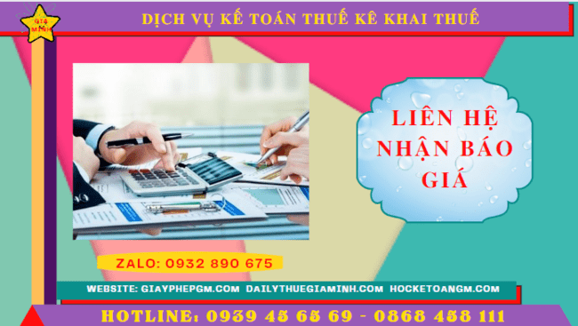 Chi phí dịch vụ kê khai thuế ban đầu tại Thành Phố Hà Nội