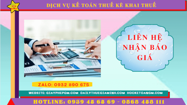 Chi phí dịch vụ kê khai thuế ban đầu tại Thành Phố Huế