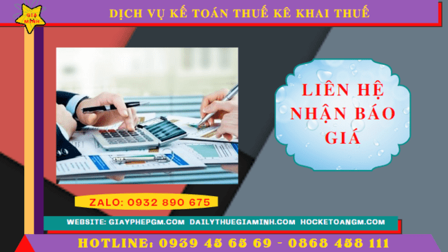 Chi phí dịch vụ kê khai thuế ban đầu tại Tiền Giang