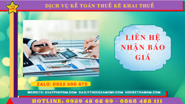 Chi phí dịch vụ kê khai thuế ban đầu tại TP Hồ Chí Minh