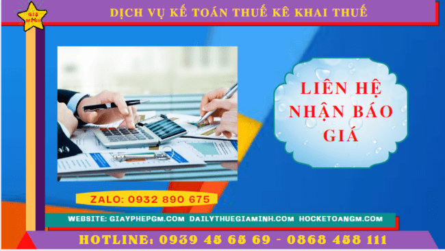 Chi phí dịch vụ kê khai thuế ban đầu tại Tuyên Quang