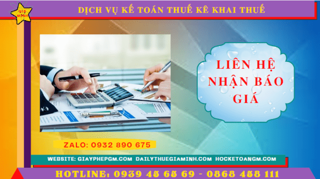 Dịch vụ kế toán thuế kê khai thuế lần đầu tại Vĩnh Phúc 5 Chi phí dịch vụ kê khai thuế ban đầu tại Vĩnh Phúc