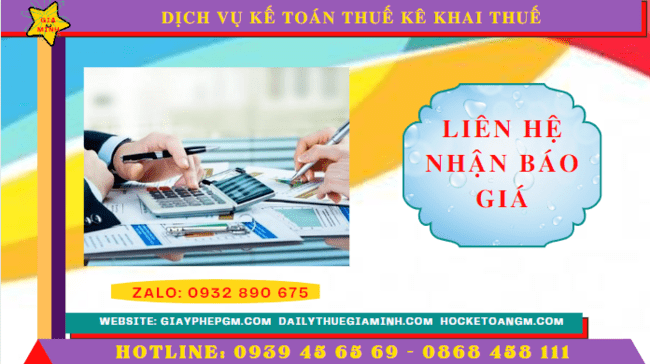 Chi phí dịch vụ kê khai thuế ban đầu tại Vũng Tàu