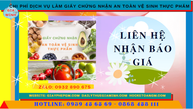 Dịch vụ làm giấy chứng nhận an toàn vệ sinh thực phẩm tại hà tĩnh 5 Chi phí làm giấy chứng nhận an toàn vệ sinh thực phẩm tại Hà Tĩnh