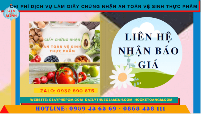Dịch vụ làm giấy chứng nhận an toàn vệ sinh thực phẩm tại thành phố phủ lý 5 Chi phí làm giấy chứng nhận an toàn vệ sinh thực phẩm tại Thành phố Phủ Lý