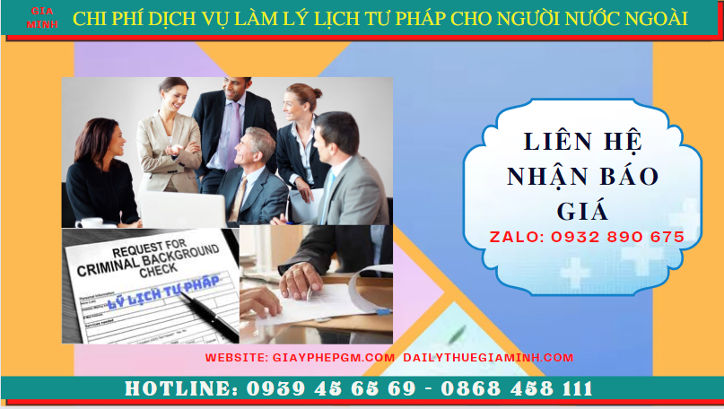 Chi phí làm lý lịch tư pháp nhanh cho người nước ngoài tại Lào Cai