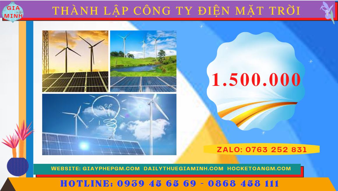 Chi phí thành lập công ty sản xuất năng lượng mặt trời
