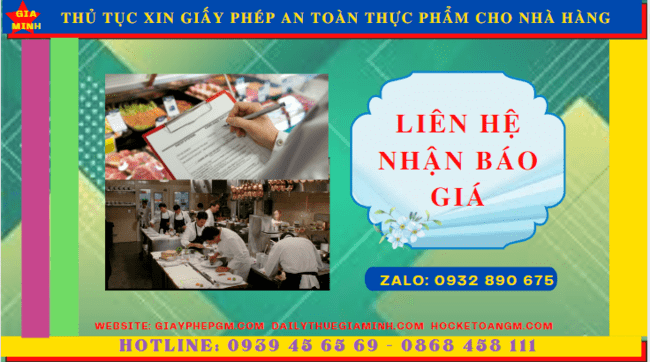 Thủ tục xin giấy phép an toàn thực phẩm cho nhà hàng tại quảng bình 5 Chi phí cấp giấy phép vệ sinh an toàn thực phẩm cho nhà hàng tại Quảng Bình