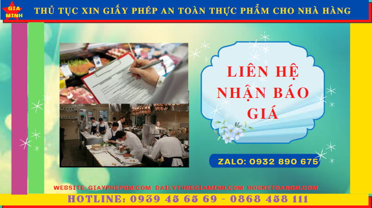 Thủ tục xin giấy phép an toàn thực phẩm cho nhà hàng tại tp đà nẵng 5 Chi phí cấp giấy phép vệ sinh an toàn thực phẩm cho nhà hàng tại TP Đà Nẵng