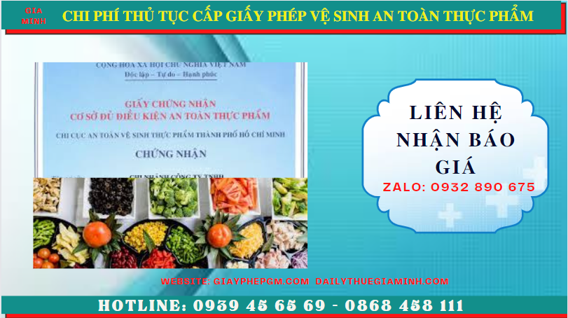 Chi phí thủ tục cấp giấy phép vệ sinh an toàn thực phẩm tại Hậu Giang 