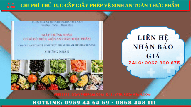 THỦ TỤC CẤP GIẤY PHÉP VỆ SINH AN TOÀN THỰC PHẨM TẠI THÀNH PHỐ HẢI PHÒNG 5 Chi phí thủ tục cấp giấy phép vệ sinh an toàn thực phẩm tại Thành Phố Hải Phòng