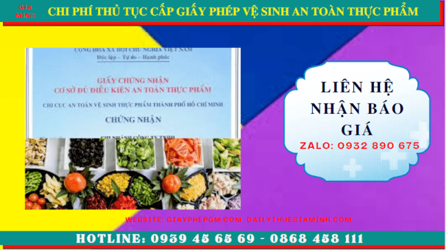 THỦ TỤC CẤP GIẤY PHÉP VỆ SINH AN TOÀN THỰC PHẨM TẠI VĨNH PHÚC 2 Chi phí thủ tục cấp giấy phép vệ sinh an toàn thực phẩm tại Vĩnh Phúc