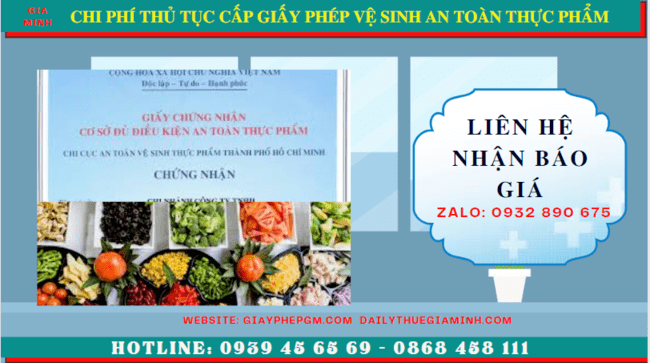 THỦ TỤC CẤP GIẤY PHÉP VỆ SINH AN TOÀN THỰC PHẨM TẠI YÊN BÁI 5 Chi phí thủ tục cấp giấy phép vệ sinh an toàn thực phẩm tại Yên Bái