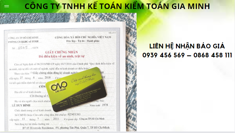 QUY TRÌNH XIN CẤP GIẤY PHÉP AN NINH TRẬT TỰ TẠI HÒA BÌNH 5 Chi phí thủ tục xin cấp giấy phép an ninh trật tự tại Hòa Bình