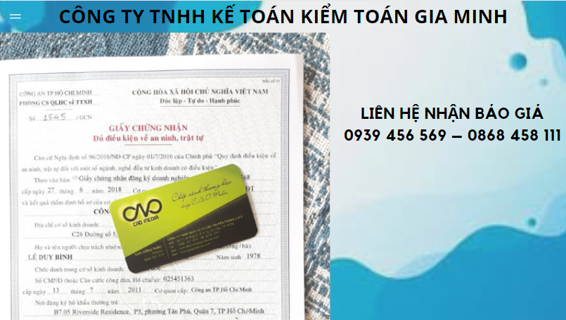 QUY TRÌNH XIN CẤP GIẤY PHÉP AN NINH TRẬT TỰ TẠI TRÀ VINH 5 Chi phí thủ tục xin cấp giấy phép an ninh trật tự tại Trà Vinh