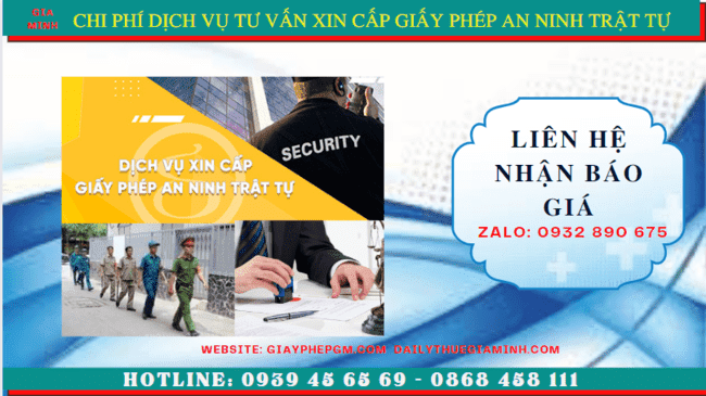 Dịch vụ tư vấn xin cấp giấy phép an ninh trật tự tại cà mau 5 Chi phí xin giấy chứng nhận đủ điều kiện an ninh trật tự tại Cà Mau