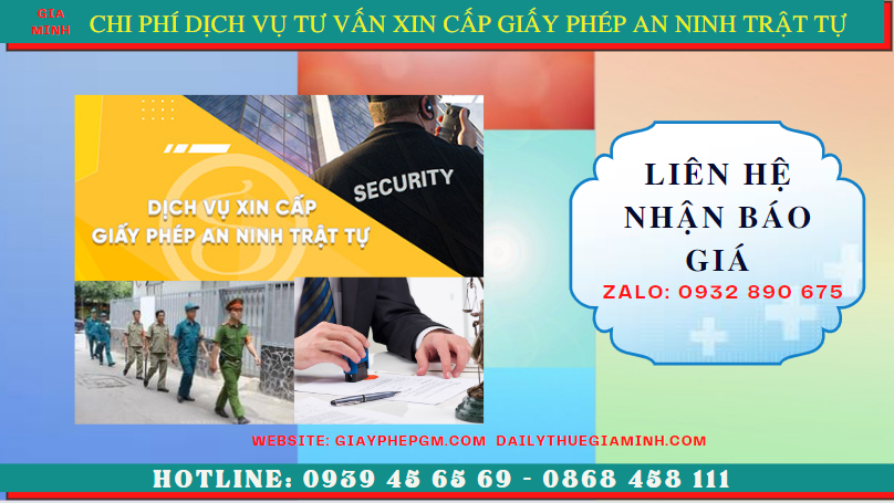 DỊCH VỤ TƯ VẤN XIN CẤP GIẤY PHÉP AN NINH TRẬT TỰ TẠI HÀ NAM 5 Chi phí xin giấy chứng nhận đủ điều kiện an ninh trật tự tại Hà Nam