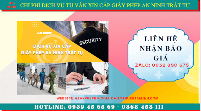 DỊCH VỤ TƯ VẤN XIN CẤP GIẤY PHÉP AN NINH TRẬT TỰ TẠI KIÊN GIANG 5 Chi phí xin giấy chứng nhận đủ điều kiện an ninh trật tự tại Kiên Giang