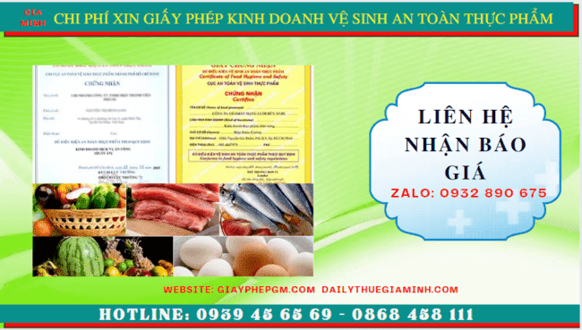 XIN GIẤY PHÉP KINH DOANH VỆ SINH AN TOÀN THỰC PHẨM TẠI LAI CHÂU 2 Chi phí xin giấy phép kinh doanh vệ sinh an toàn thực phẩm tại Lai Châu