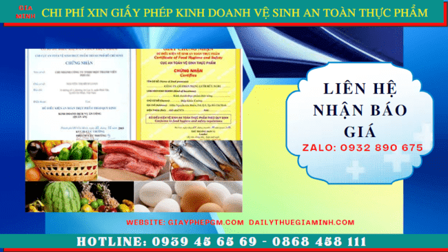 XIN GIẤY PHÉP KINH DOANH VỆ SINH AN TOÀN THỰC PHẨM TẠI PHÚ THỌ 5 Chi phí xin giấy phép kinh doanh vệ sinh an toàn thực phẩm tại Phú Thọ