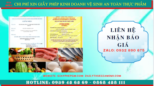 XIN GIẤY PHÉP KINH DOANH VỆ SINH AN TOÀN THỰC PHẨM TẠI SƠN LA 5 Chi phí xin giấy phép kinh doanh vệ sinh an toàn thực phẩm tại Sơn La