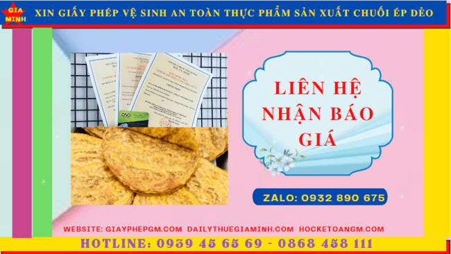 XIN GIẤY PHÉP VỆ SINH AN TOÀN THỰC PHẨM SẢN XUẤT CHUỐI ÉP DẺO TẠI BẮC KẠN 5 Chi phí xin giấy phép vệ sinh an toàn thực phẩm sản xuất chuối ép dẻo tại Bắc Kạn