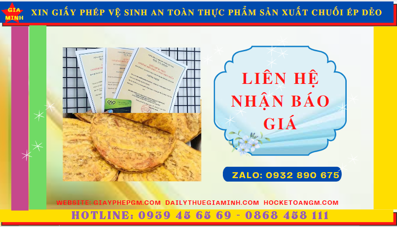 XIN GIẤY PHÉP VỆ SINH AN TOÀN THỰC PHẨM SẢN XUẤT CHUỐI ÉP DẺO TẠI HÀ TĨNH 5 Chi phí xin giấy phép vệ sinh an toàn thực phẩm sản xuất chuối ép dẻo tại Hà Tĩnh