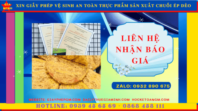 XIN GIẤY PHÉP VỆ SINH AN TOÀN THỰC PHẨM SẢN XUẤT CHUỐI ÉP DẺO TẠI HÒA BÌNH 5 Chi phí xin giấy phép vệ sinh an toàn thực phẩm sản xuất chuối ép dẻo tại Hòa Bình