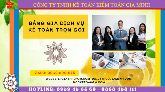 BẢNG BÁO GIÁ DỊCH VỤ KẾ TOÁN TRỌN GÓI TẠI AN GIANG 6 Dịch vụ kế toán trọn gói An Giang năm 2023