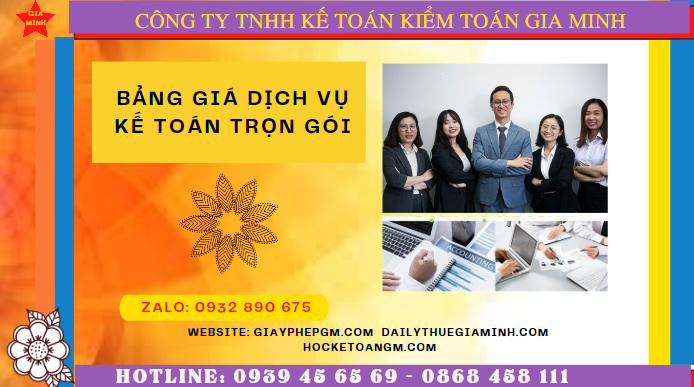 BẢNG BÁO GIÁ DỊCH VỤ KẾ TOÁN TRỌN GÓI TẠI ĐIỆN BIÊN 6 Bảng báo giá dịch vụ kế toán trọn gói tại Điện Biên