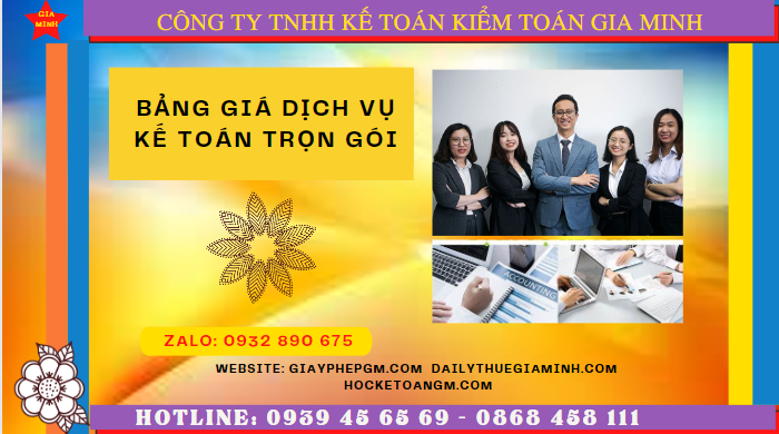 BẢNG BÁO GIÁ DỊCH VỤ KẾ TOÁN TRỌN GÓI TẠI HÒA BÌNH 6 Bảng báo giá dịch vụ kế toán trọn gói tại Hòa Bình