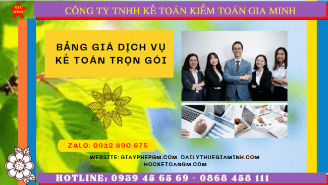 Bảng báo giá dịch vụ kế toán trọn gói tại quận ninh kiều 6 Dịch vụ kế toán trọn gói TP Cần Thơ năm 2023