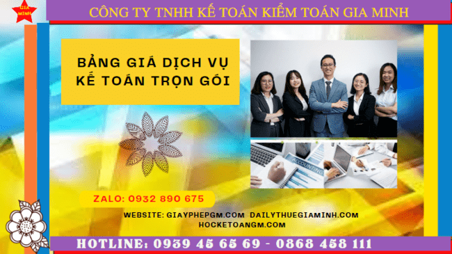 Bảng báo giá dịch vụ kế toán trọn gói tại Yên Bái