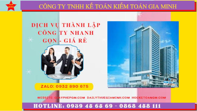 Dịch vụ thành lập công ty tại Cao Bằng nhanh gọn