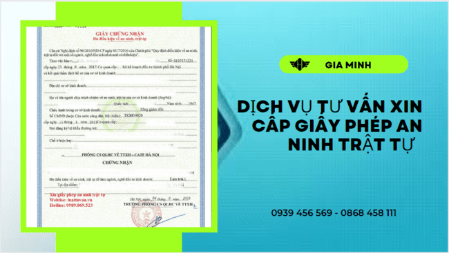DỊCH VỤ TƯ VẤN XIN CẤP GIẤY PHÉP AN NINH TRẬT TỰ TẠI BÌNH ĐỊNH 4 Dịch vụ xin giấy chứng nhận đủ điều kiện an ninh trật tự ở Bình Định